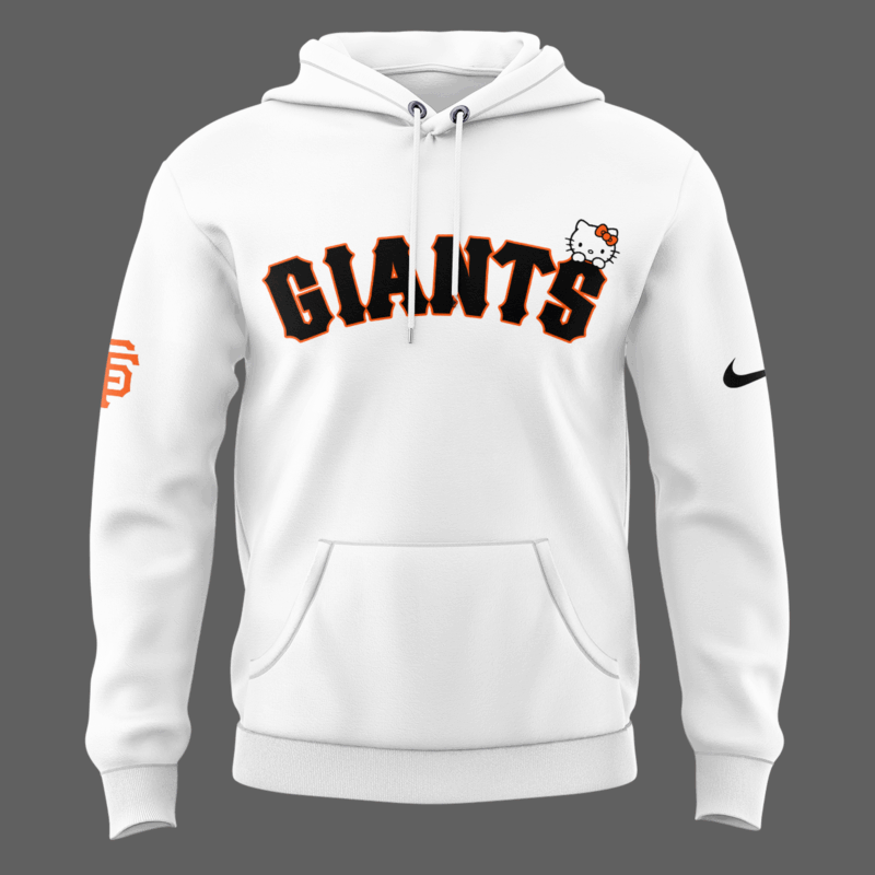Limited Edition San Francisco Giants x Hello Kitty Night Hoodie 2025 - Image 2