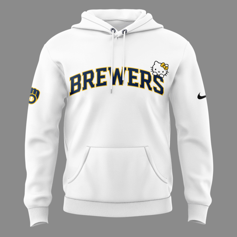 Limited Edition Milwaukee Brewers x Hello Kitty Night Hoodie 2025 - Image 2