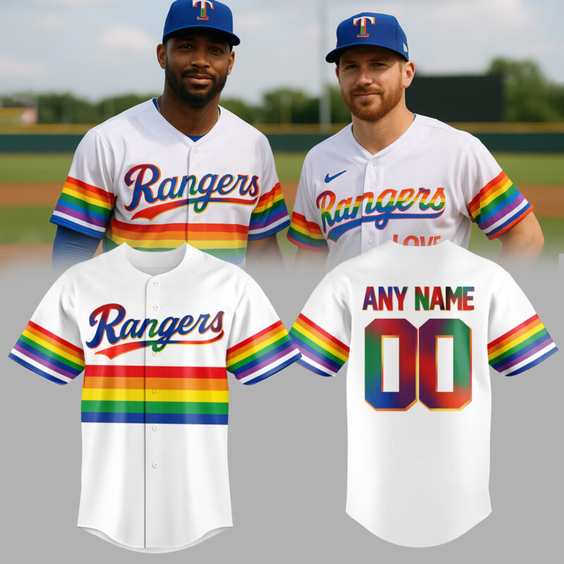 Texas Rangers pride night 2025 BASEBALL JERSEY