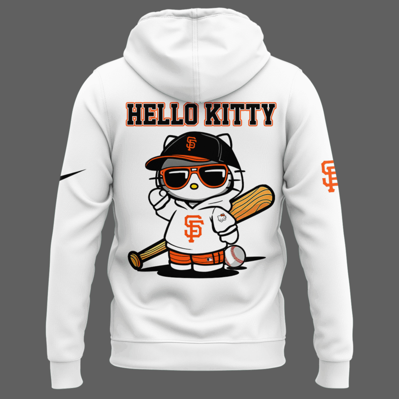 Limited Edition San Francisco Giants x Hello Kitty Night Hoodie 2025 - Image 3
