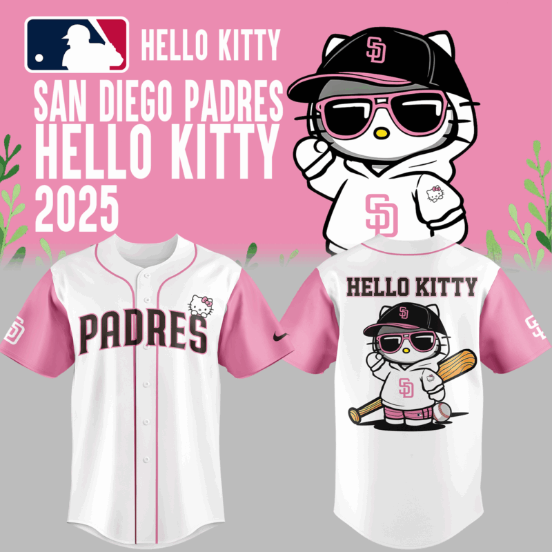 Limited Edition San Diego Padres x Hello Kitty Night Jersey 2025