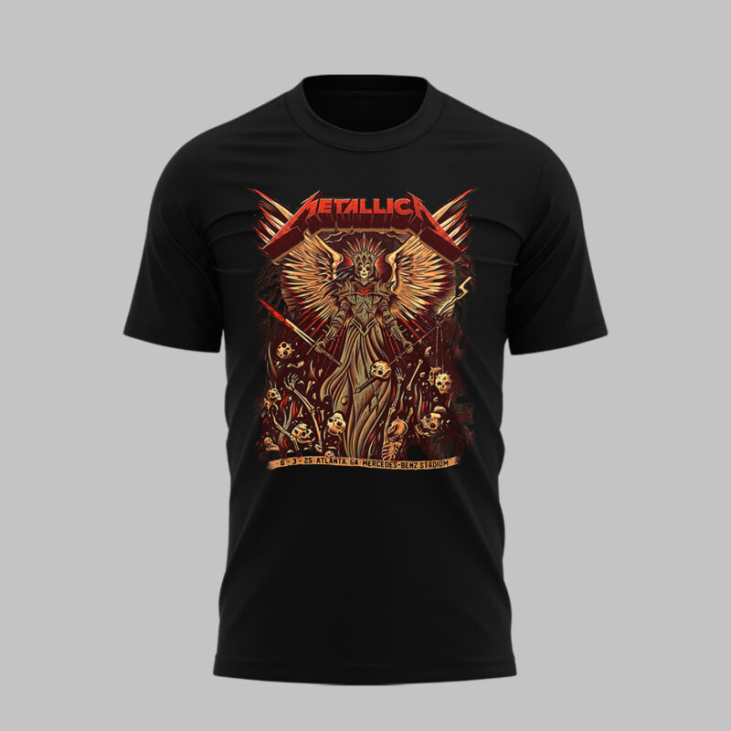 Limited Edition M72 World Tour x Atlanta Black Tshirt 2025 - Image 2