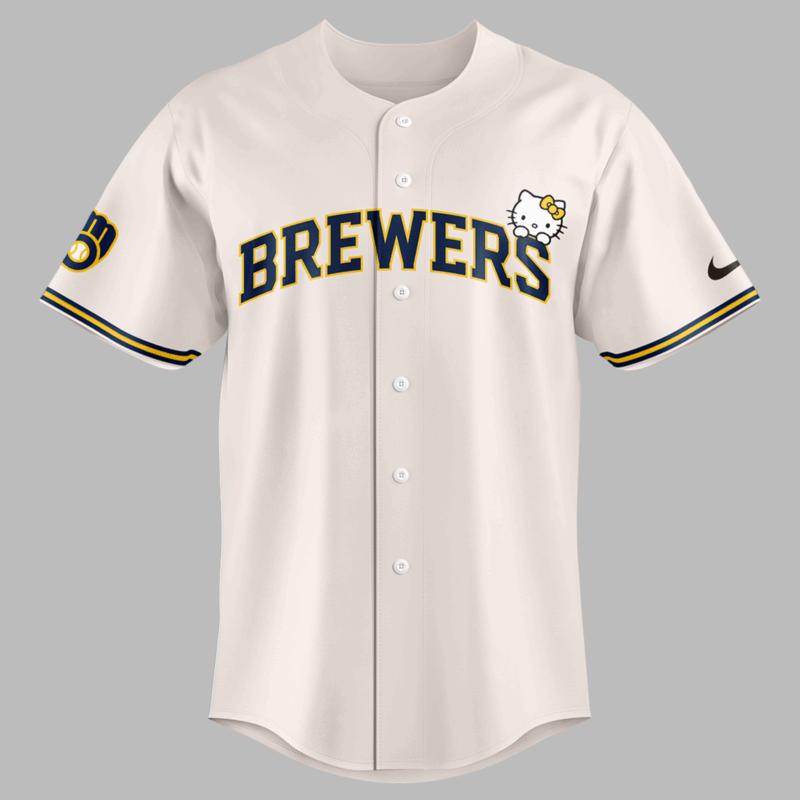 Limited Edition Milwaukee Brewers x Hello Kitty Night Jersey 2025 - Image 2
