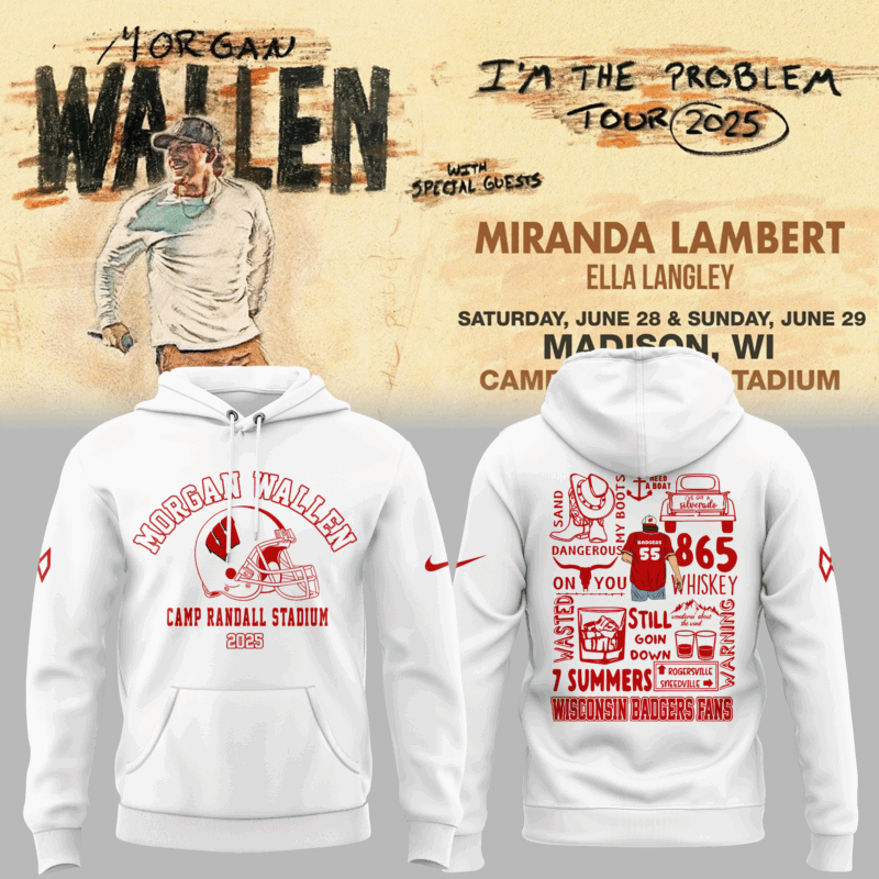 Exclusive Versio Morgan Wallen x Wisconsin Football Hoodie 2025