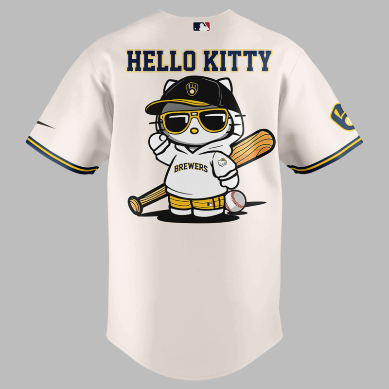 Limited Edition Milwaukee Brewers x Hello Kitty Night Jersey 2025 - Image 3
