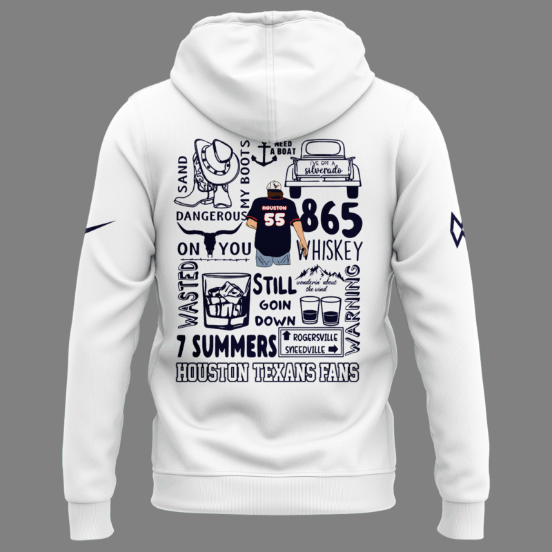 Exclusive Versio Morgan Wallen x Houston Texans White Hoodie 2025 - Image 3