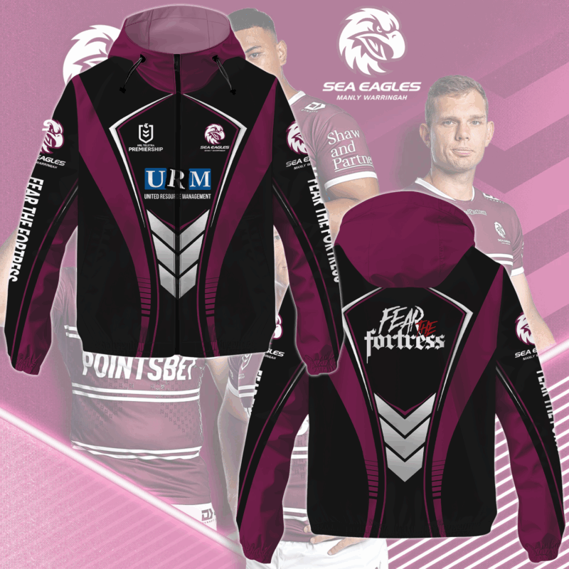Fear The Fortress Limited Edition Manly Warringah Sea Eagles Newest Windbreaker Jacket MO V6
