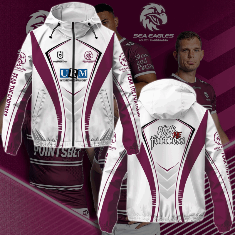 Fear The Fortress Limited Edition Manly Warringah Sea Eagles Newest Windbreaker Jacket MO V1