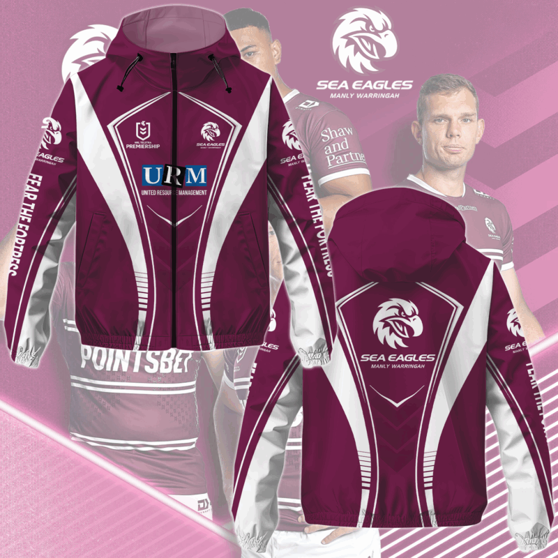 Fear The Fortress Limited Edition Manly Warringah Sea Eagles Newest Windbreaker Jacket MO V5