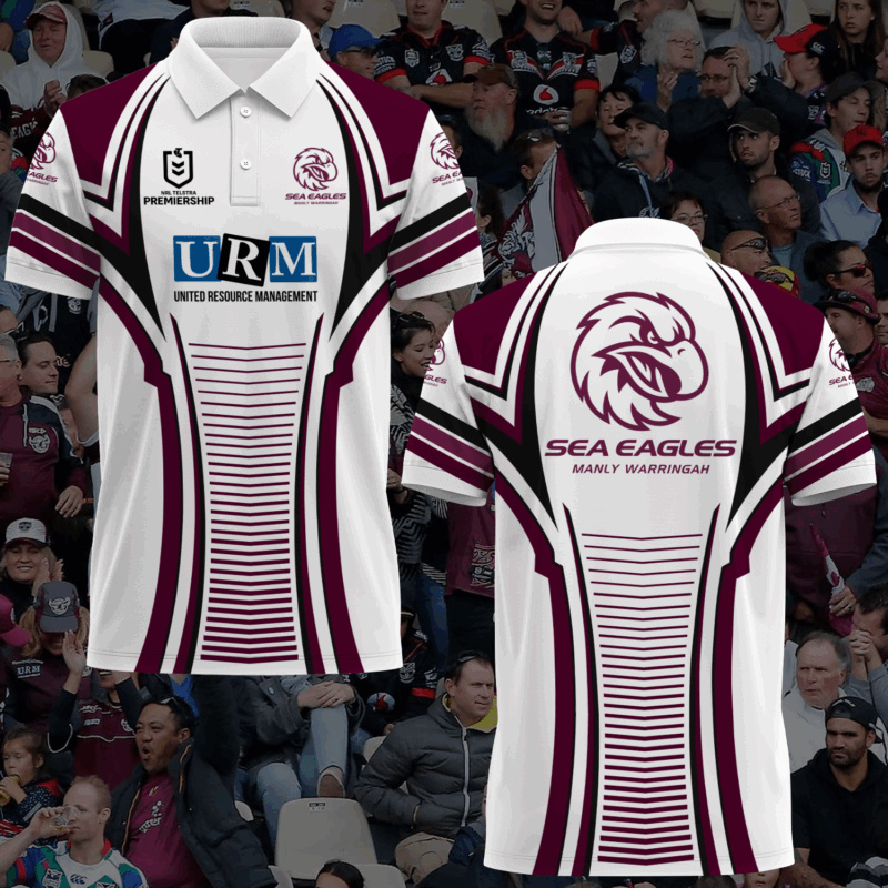 Manly Warringah Sea Eagles NRL Newest Polo Shirt Fear The Fortress MO V9