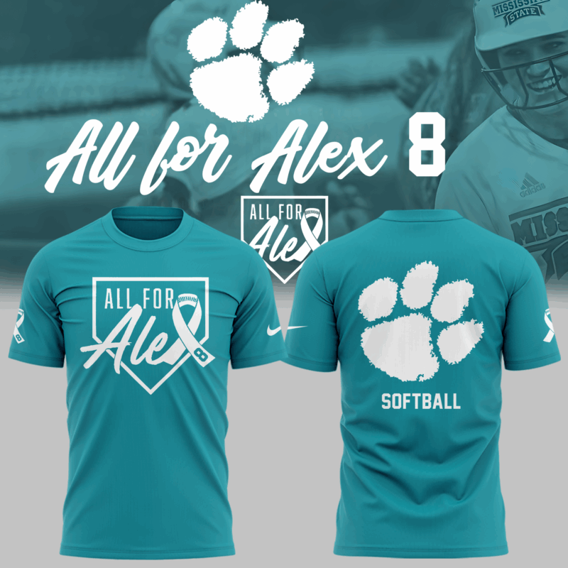Limited Edition Clemson Softball ” All For Alex ” Tshirt 2025