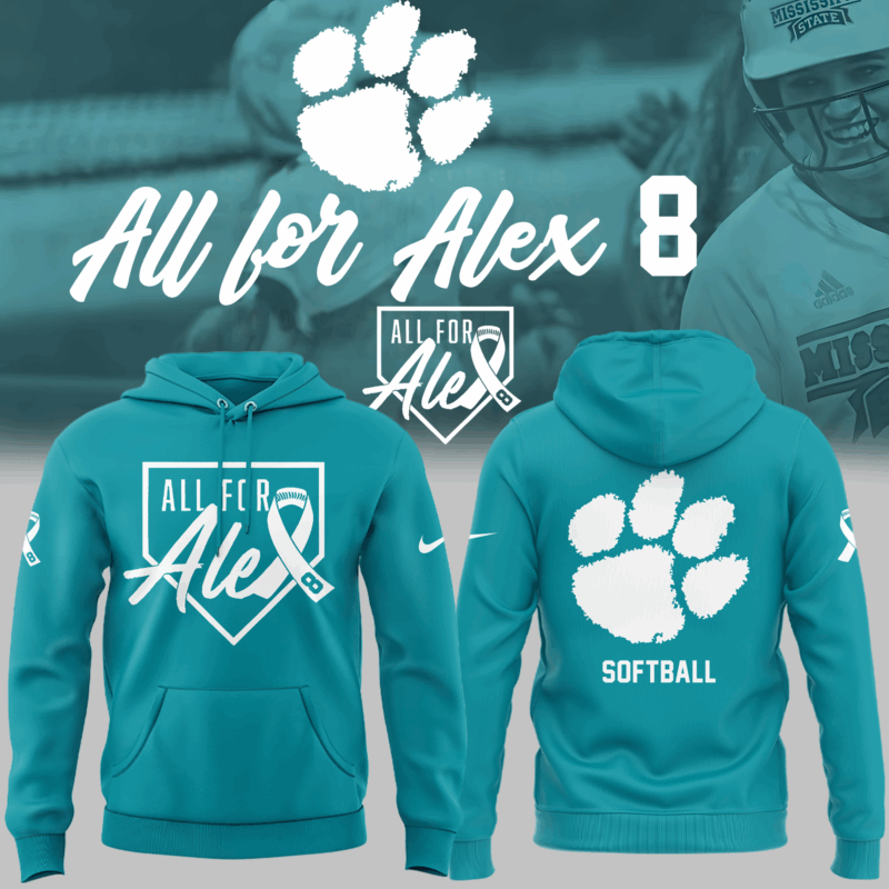 Limited Edition Clemson Softball ” All For Alex ” Hoodie 2025