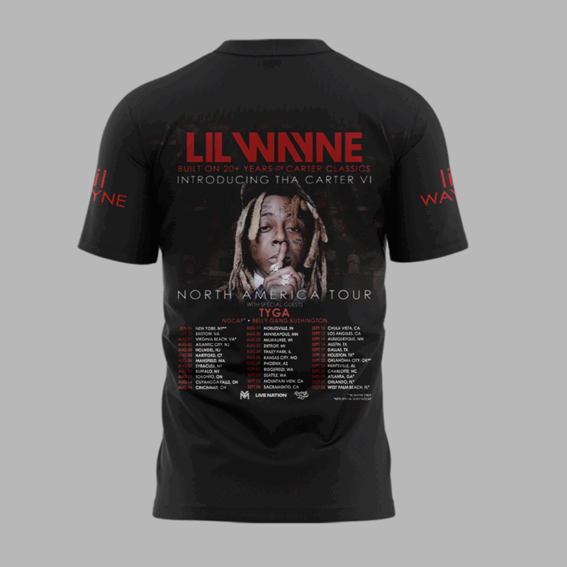 Lil Wayne  NORTH AMERICAN TOUR 2025 tshirt - Image 3