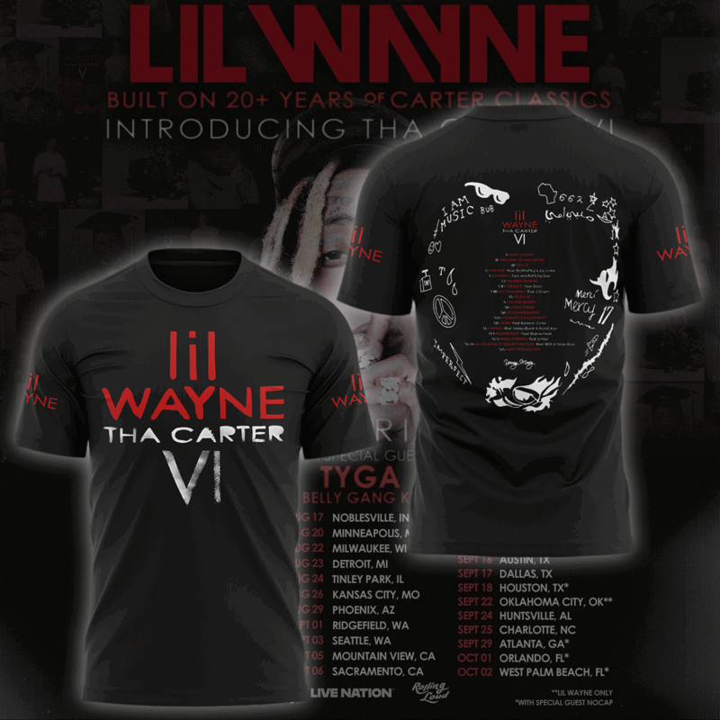 Lil Wayne  NORTH AMERICAN TOUR 2025 tshirt