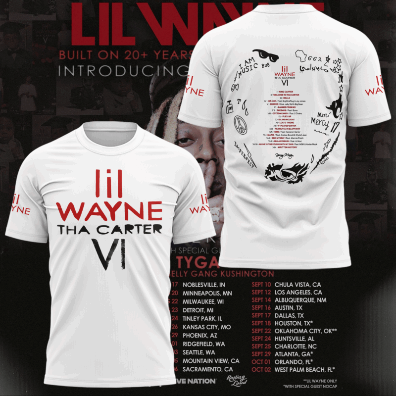 Lil Wayne  NORTH AMERICAN TOUR 2025 tshirt