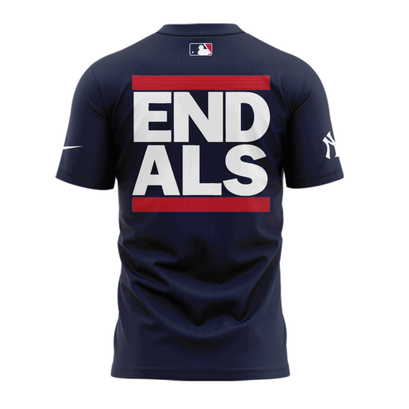 Exclusive Versio New York Yankees Awareness to ALS Tshirt 2025 - Image 3