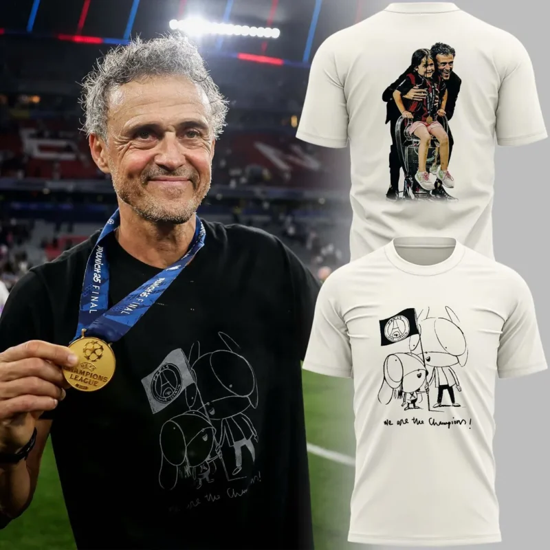 Luis Enrique Xana We Are The Champion Paris Saint Germain T-Shirt - Limited Edition