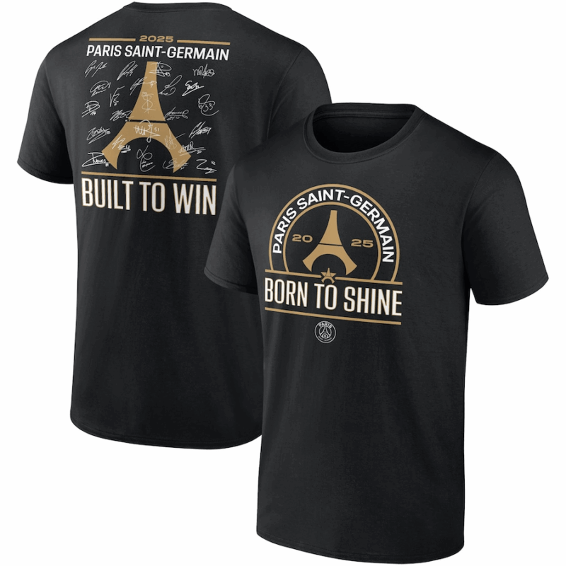 2025 Champions League Winners Signature Roster T-Shirt - Black