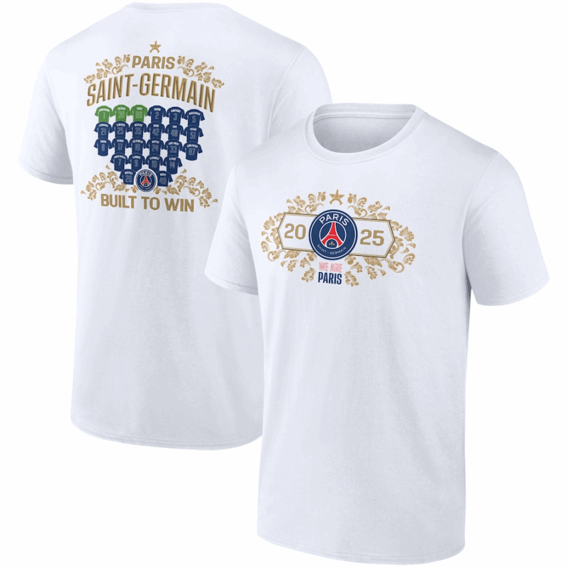 2025 Champions League Winners Roster Jersey T-Shirt - White