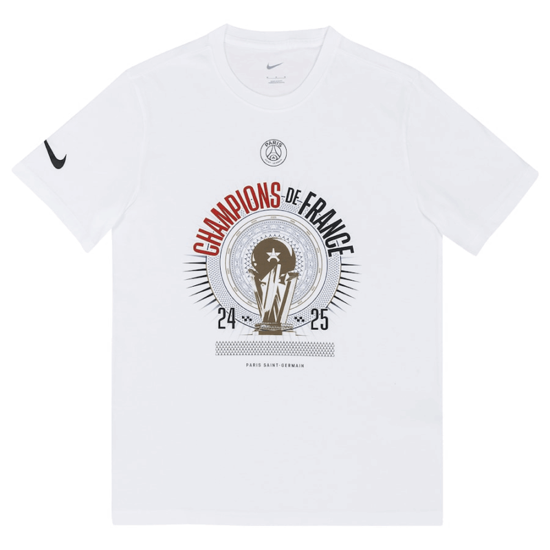 PSG Champions 2025 White T-Shirt
