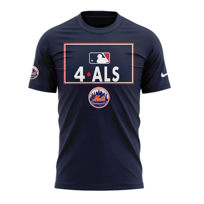 Exclusive Versio New York Mets Awareness to ALS Tshirt 2025 - Image 2