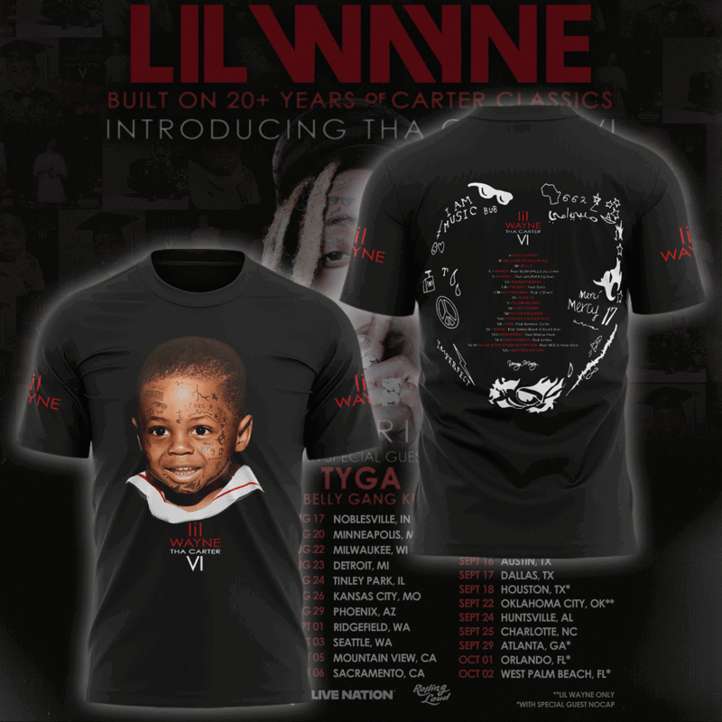 Lil Wayne  NORTH AMERICAN TOUR 2025 tshirt