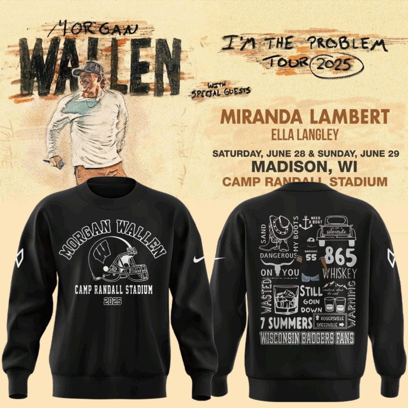 Exclusive Versio Morgan Wallen x Wisconsin Football Black Sweat 2025