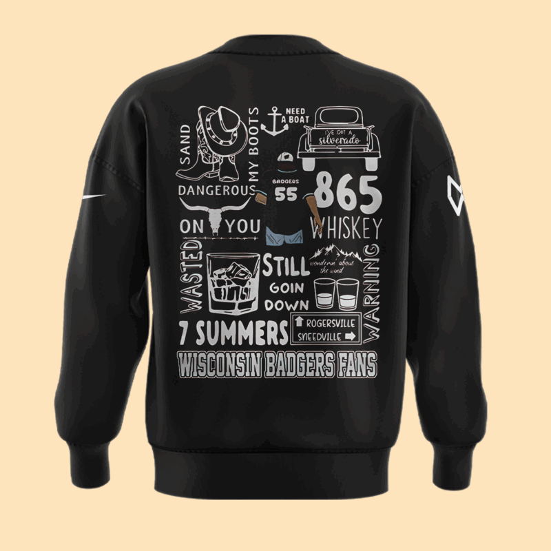 Exclusive Versio Morgan Wallen x Wisconsin Football Black Sweat 2025 - Image 3