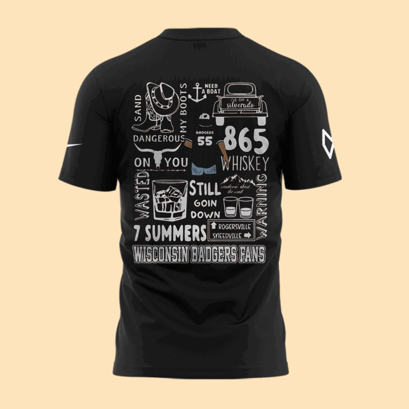 Exclusive Versio Morgan Wallen x Wisconsin Football Black Tshirt 2025 - Image 3