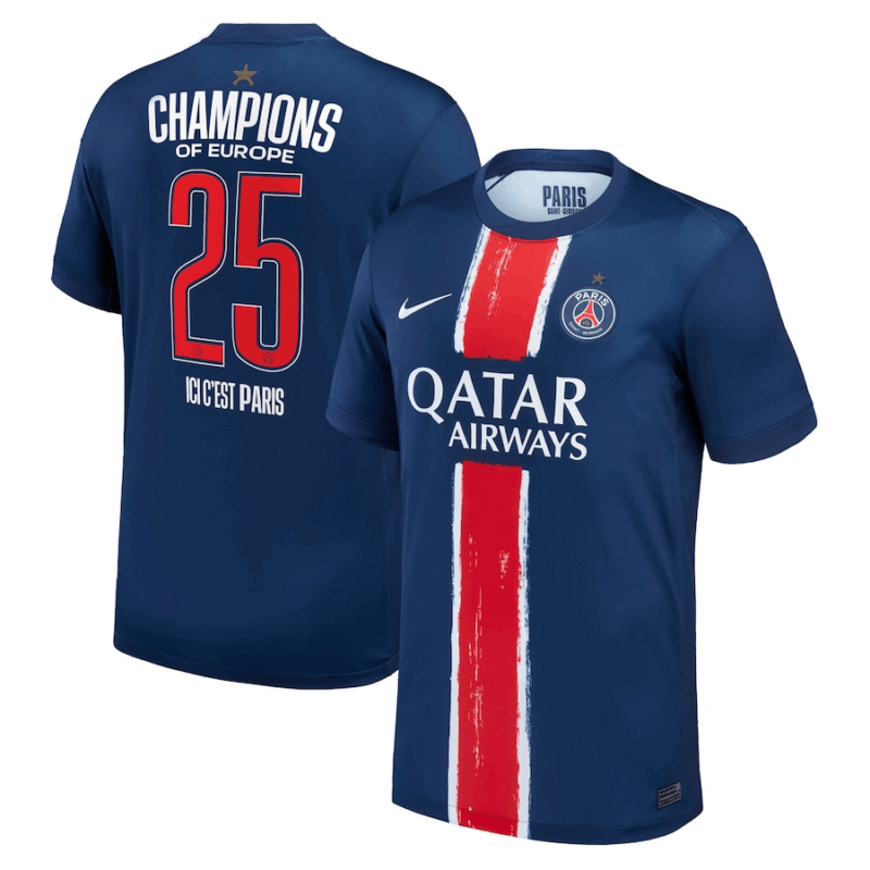 PSG Home Stadium Shirt 2024-25 - Champions of Europe 2025