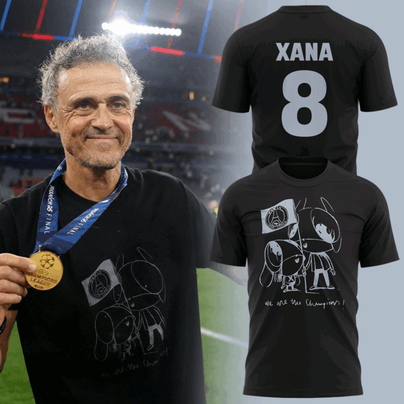 Luis Enrique Xana We Are The Champion Paris Saint Germain T-Shirt - Limited Edition