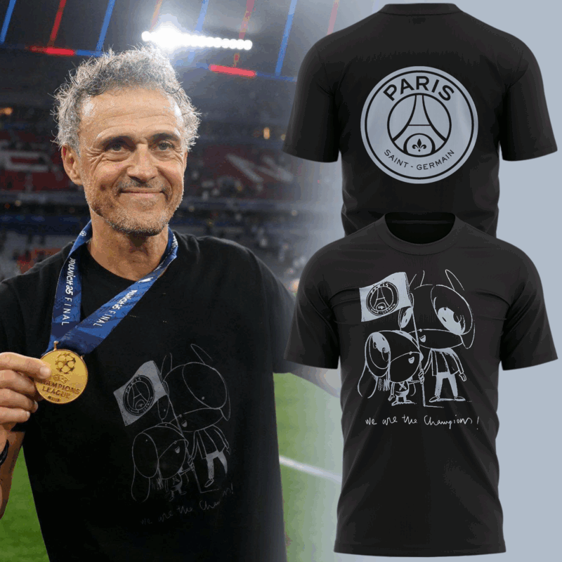 Luis Enrique Xana We Are The Champion Paris Saint Germain T-Shirt - Limited Edition