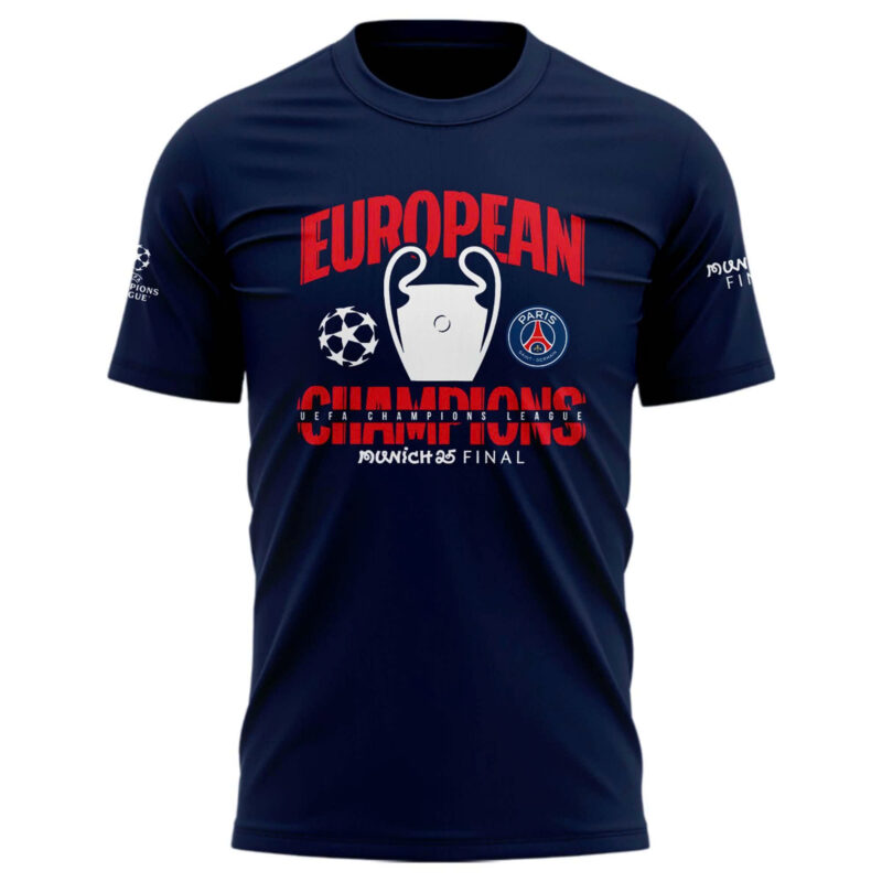 PSG UCL Champions 2025 European Champions Graphic Tshirt - Limited Edition - Image 2
