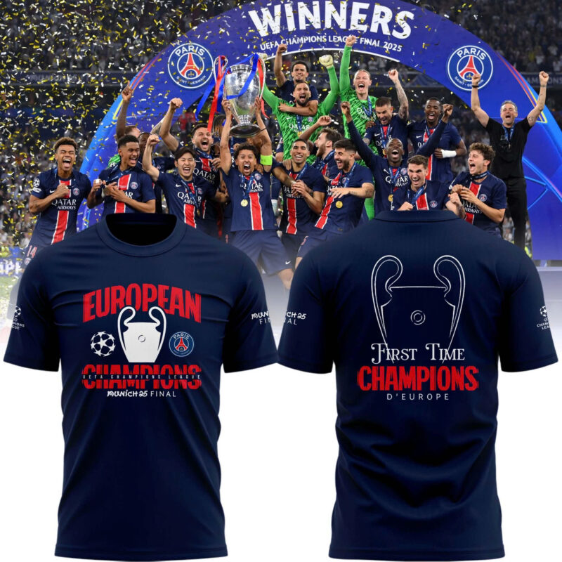 Special New PSG UCL Champions 2025 European Champions Graphic Tshirt