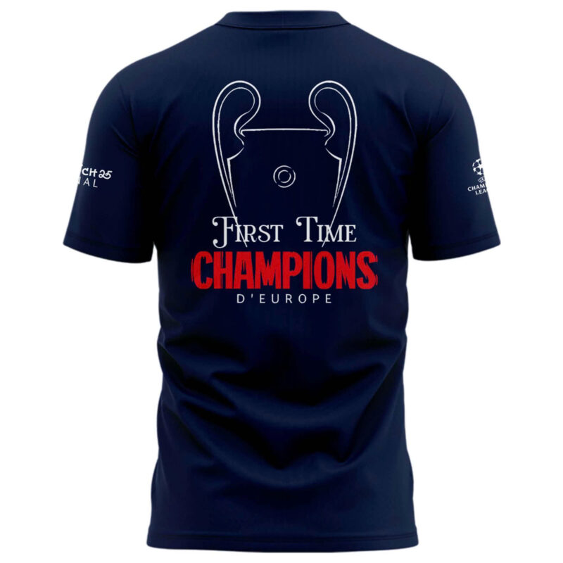 Special New PSG UCL Champions 2025 European Champions Graphic Tshirt - Image 3