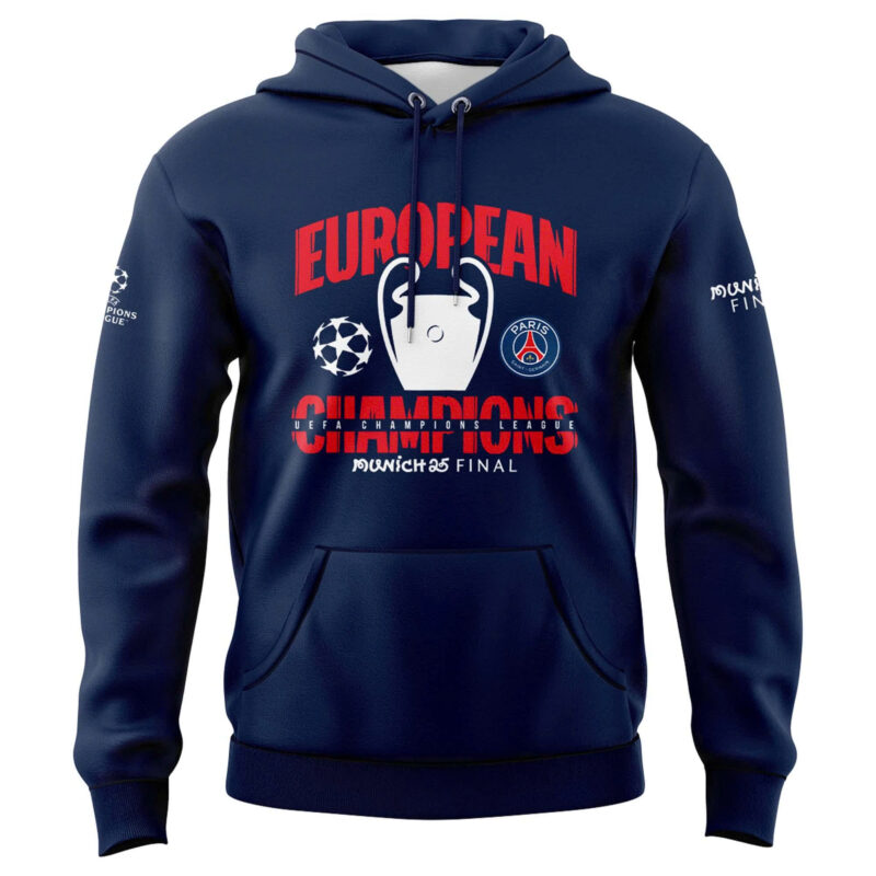 Special New PSG UCL Champions 2025 European Champions Graphic Hoodie - Image 2