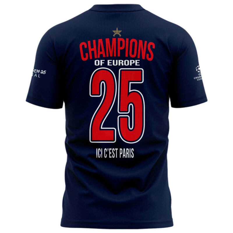Champions of Europe 2025 Tshirt - Image 3
